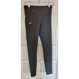 Under Armour Women's ColdGear Leggings In A Dark Grey Heathered Color Small